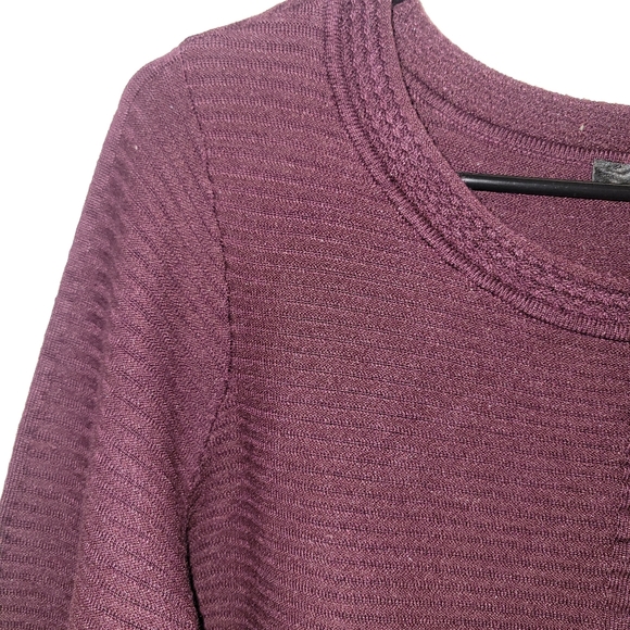 Cyrus Burgundy Ribbed Textured Sweater - Picture 3 of 15